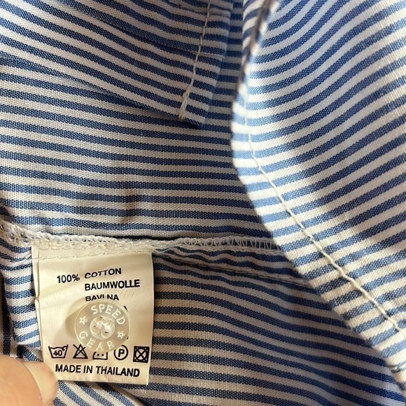 *3/$15* Speed Gear Blue Stripe Long Sleeve Button Down Shirt - Picture 13 of 13